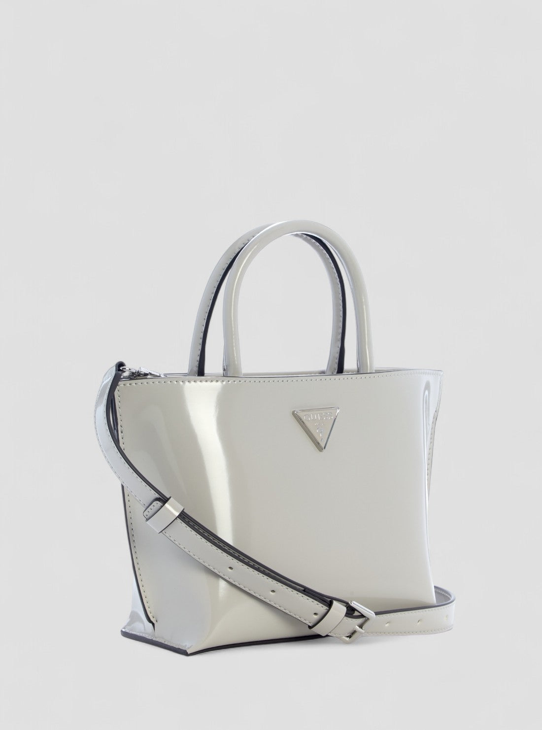 GUESS Womens Grey Arnela Mini Tote Bag NY949675 Front Side View