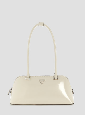 GUESS Womens White Arnela II Shoulder Satchel Bag NY972308 Front View