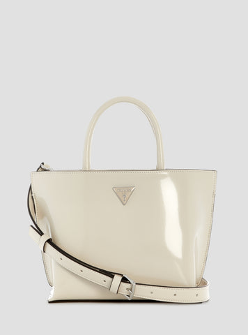 GUESS Womens White Arnela II Mini Tote Bag NY972375 Front View