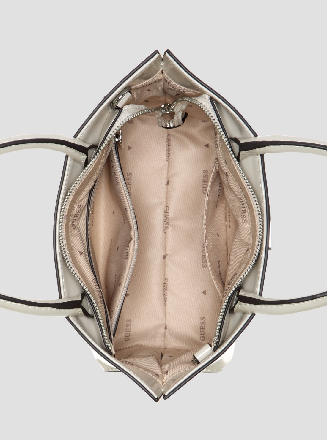 GUESS Womens White Arnela II Mini Tote Bag NY972375 Inside View