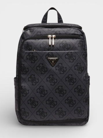 GUESS Accessories Black Logo Berta U-Zip Backpack OB8688033 Front View