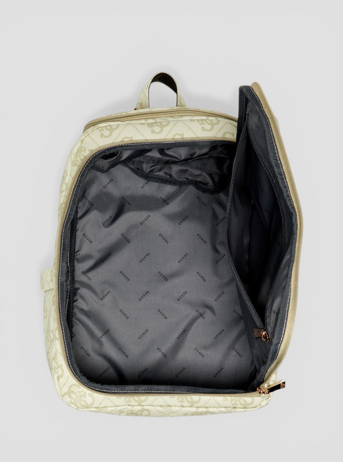 GUESS Accessories Green Logo Berta U-Zip Backpack OB8688033 Inside View