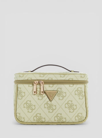 GUESS Accessories Green Logo Berta Toiletry Train Case OB8688039 Front View