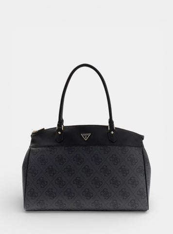 GUESS Handbags Black Logo Berta Deluxe Dome Tote Bag OB8688903 Front View