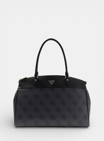 Black Logo Berta Deluxe Dome Tote Bag