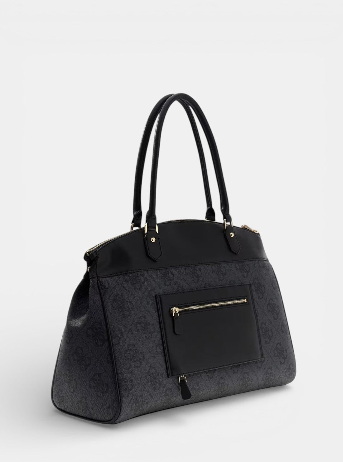 Black Logo Berta Deluxe Dome Tote Bag