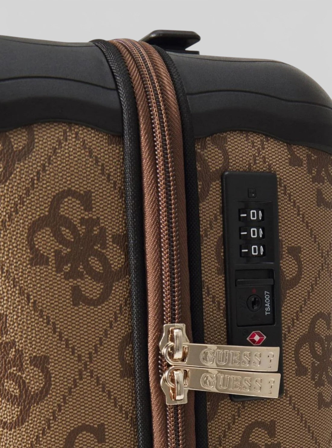 GUESS Luggage Brown Logo Berta 45cm Suitcase OB8688983 Detail View_2