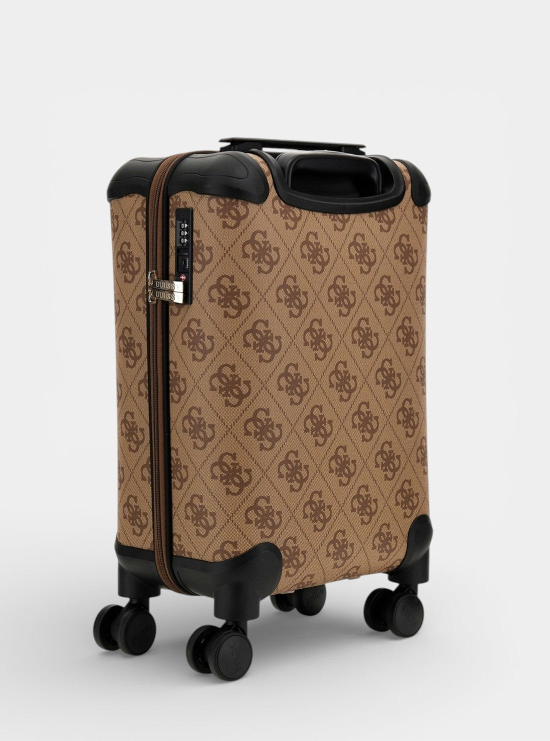 GUESS Luggage Brown Logo Berta 45cm Suitcase OB8688983 Back View