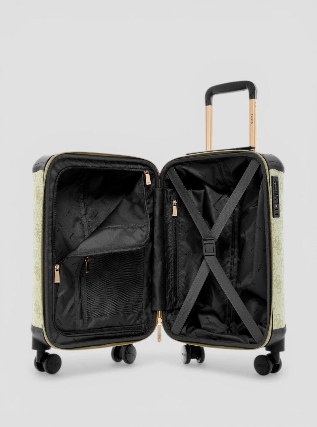 GUESS Accessories Green Logo Berta 45cm Suitcase OB8688983 Inside View