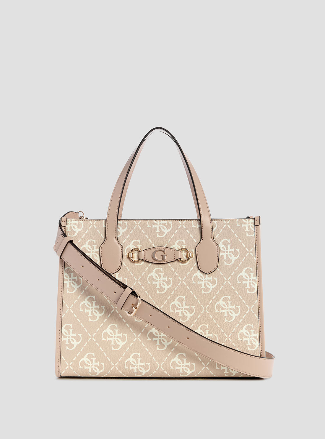 Beige Logo Izzy Tote Bag