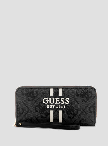 Black Logo Laurel Large Wallet