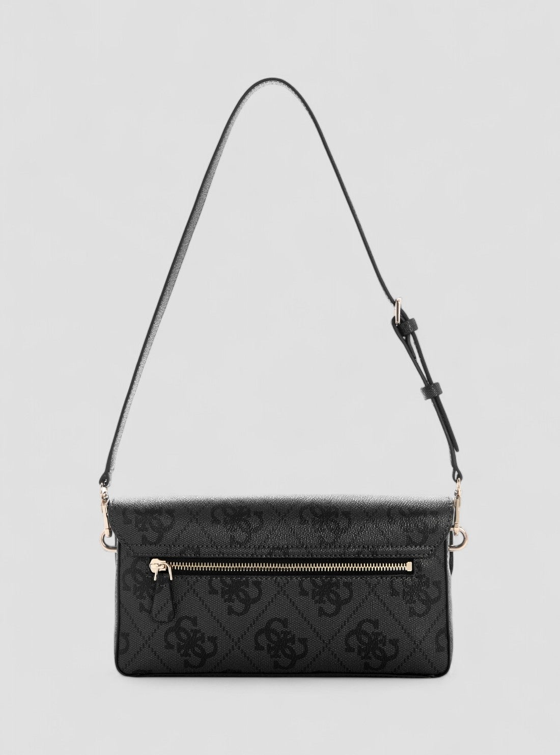 GUESS Womens Black Logo Sadie Flap Shoulder Bag OS811819 Back View