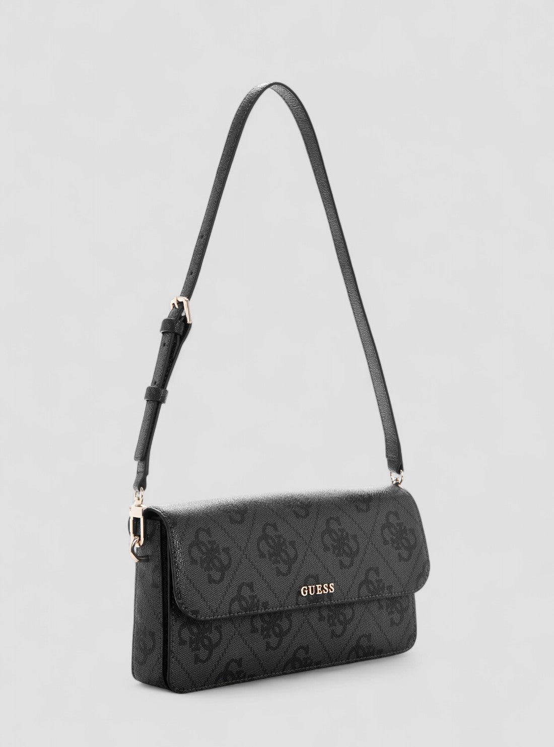 Black Logo Sadie Flap Shoulder Bag | GUESS display picture 2