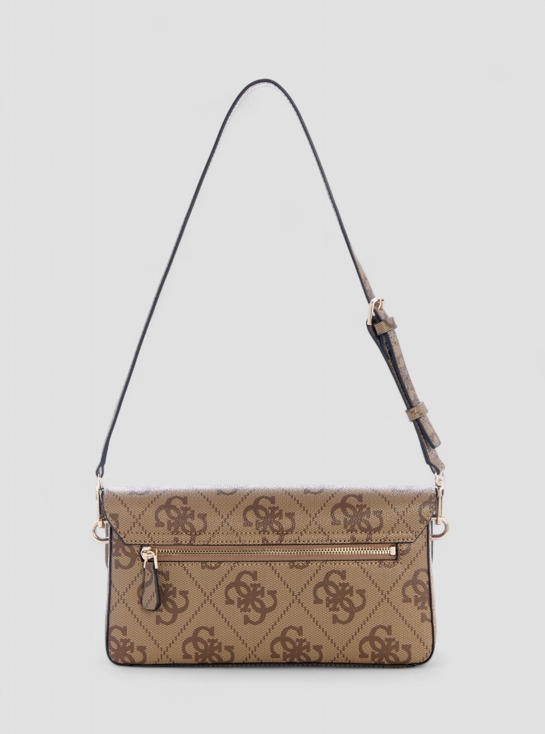 GUESS Womens Brown Logo Sadie Flap Shoulder Bag OS811819 Back View