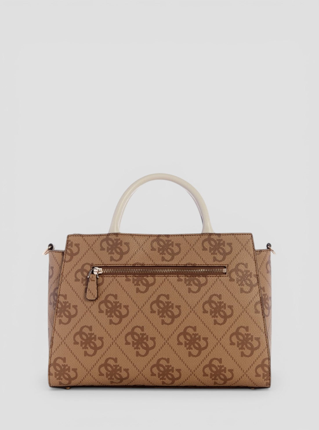 GUESS Womens Beige Brown Nolana Girlfriend Satchel Bag OS950006 Back View