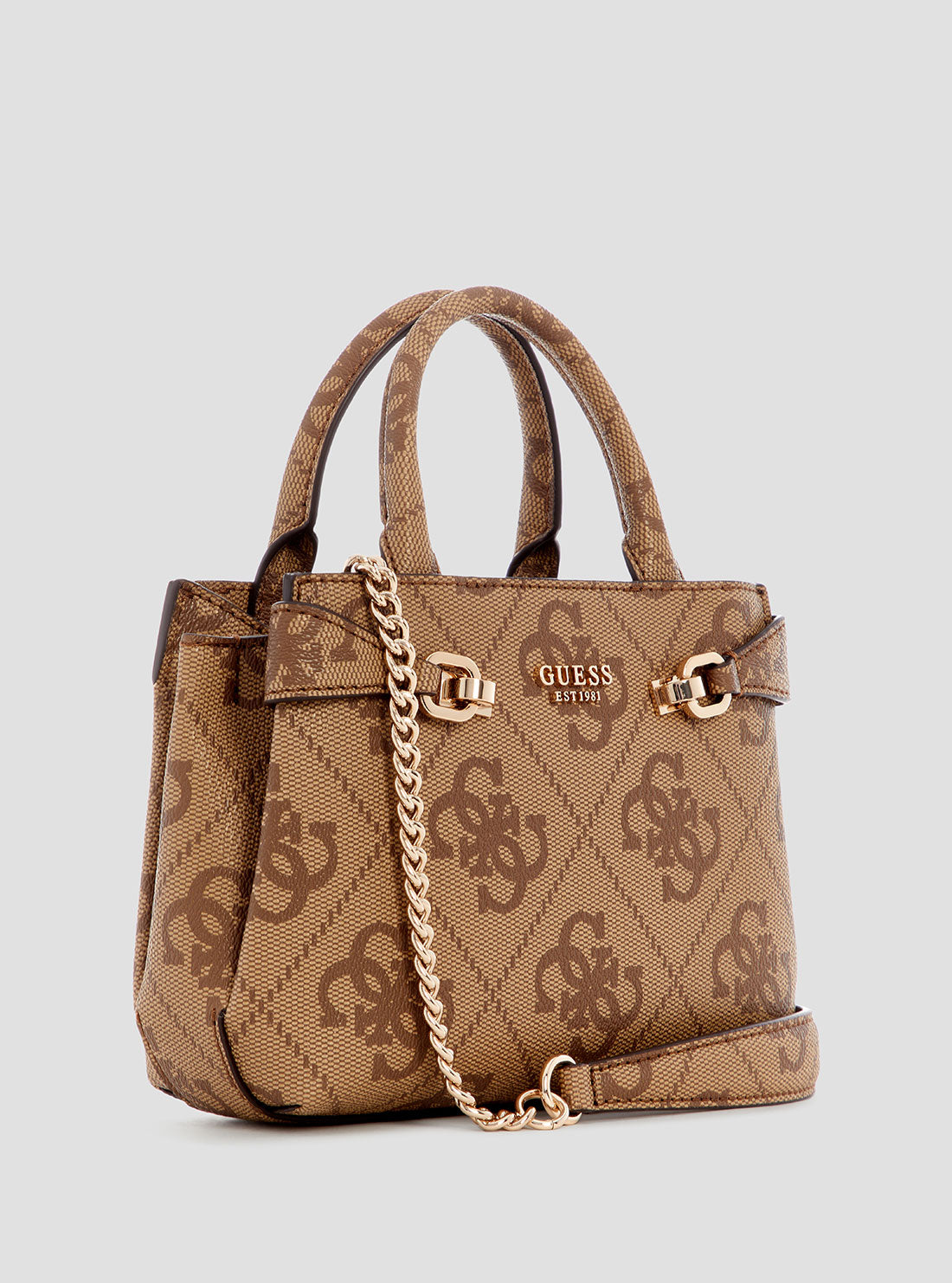 GUESS Womens Brown Logo Lorelei Mini Satchel Bag OS963976 Side View
