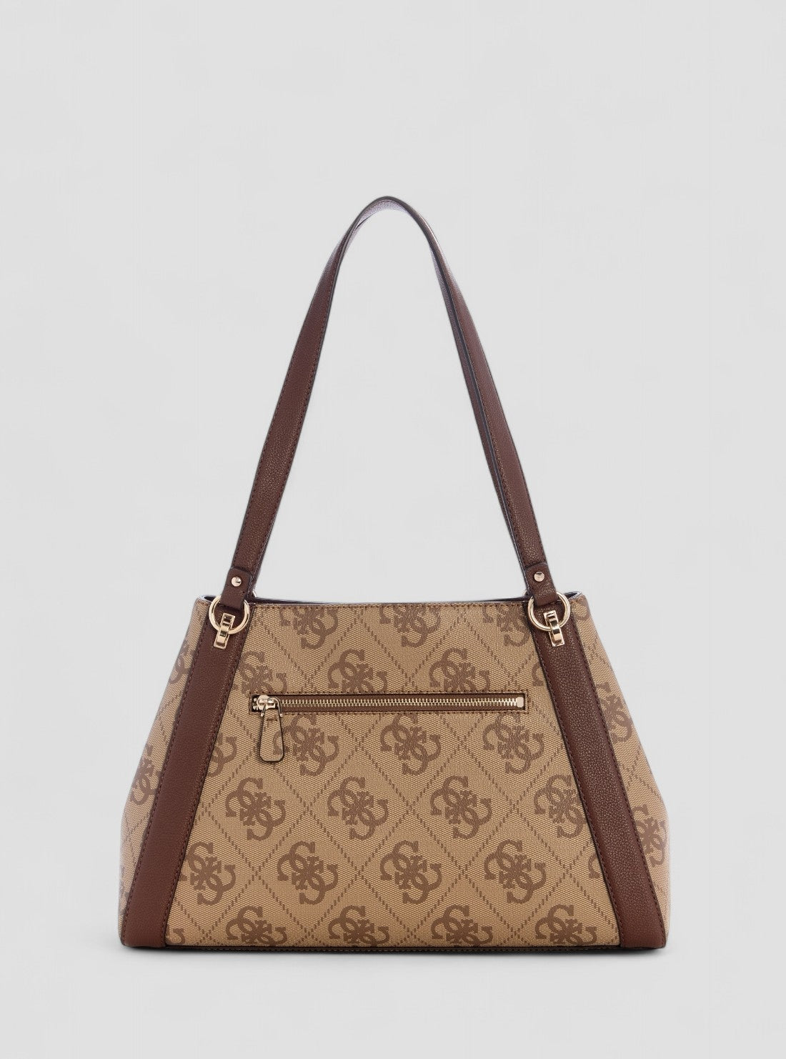 GUESS Womens Brown Logo Karnilla Logo Girlfriend Carryall OS990122 Back View