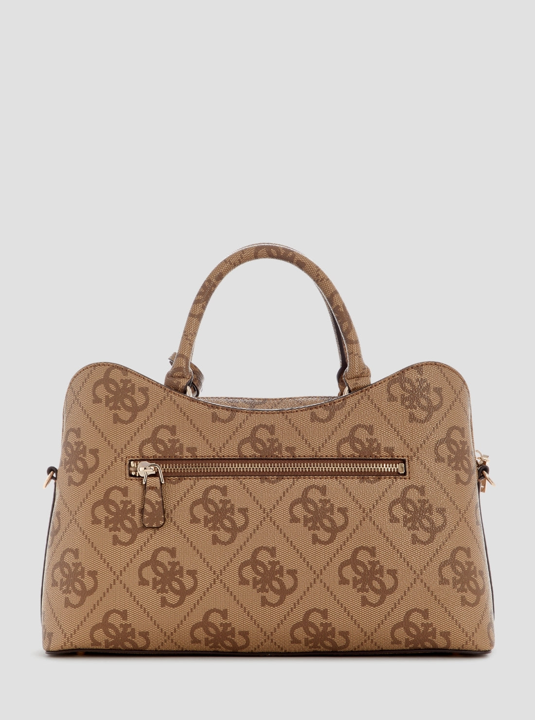 GUESS Womens Brown Logo Janie Girlfriend Satchel Bag OS992406 Back View