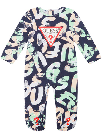 White Logo Lettering Onesie (0-12M)