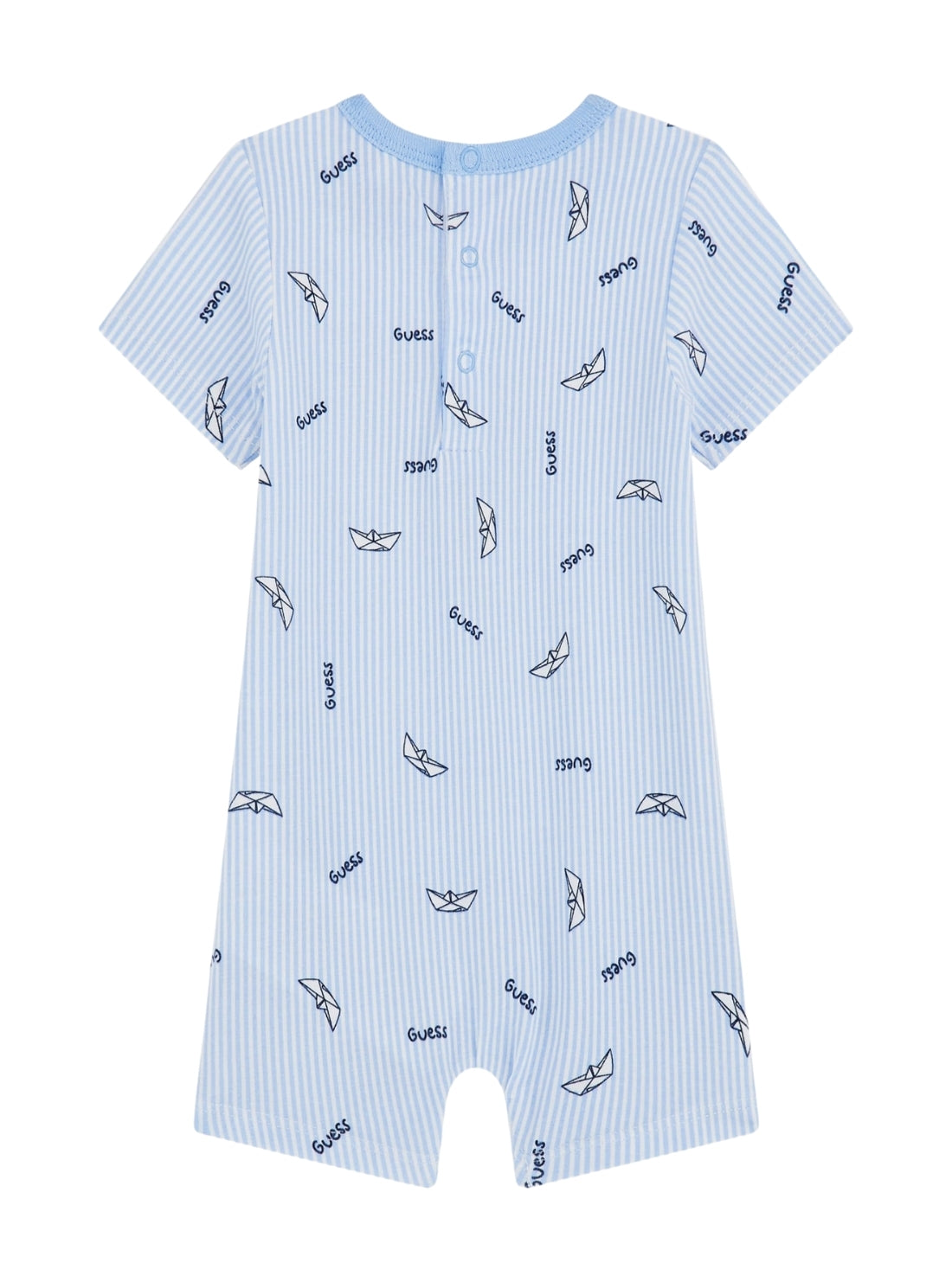 GUESS Baby Blue Logo Stretch Romper Jersey (0-12m) P5GG00K6YW1 Back View