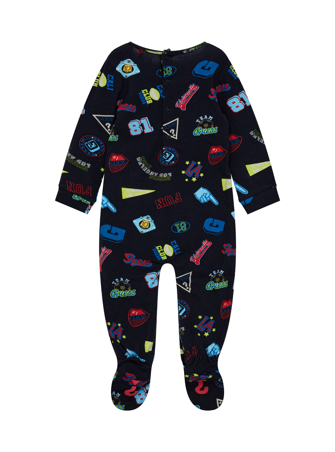 GUESS Kids Eco Multi Jersey Long Sleeve Overall (0-9m) P5YG00K6YW4 Back View
