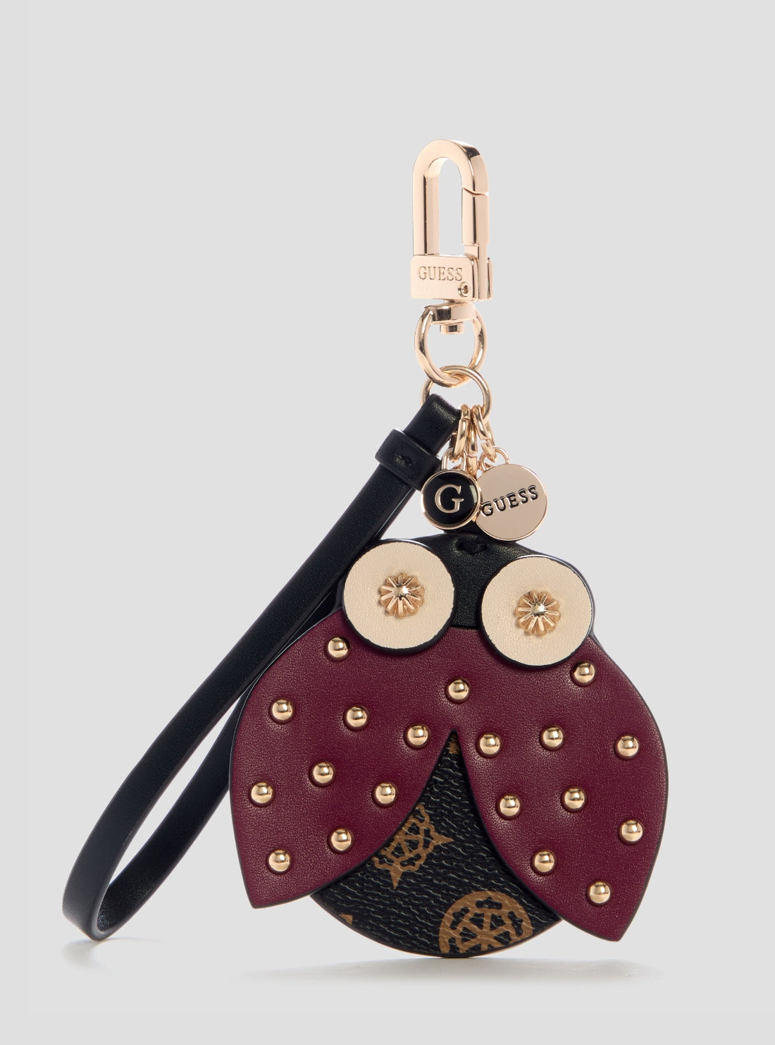 GUESS Accessories Brown Logo Ladybug Animal Charm P9893102 Front View