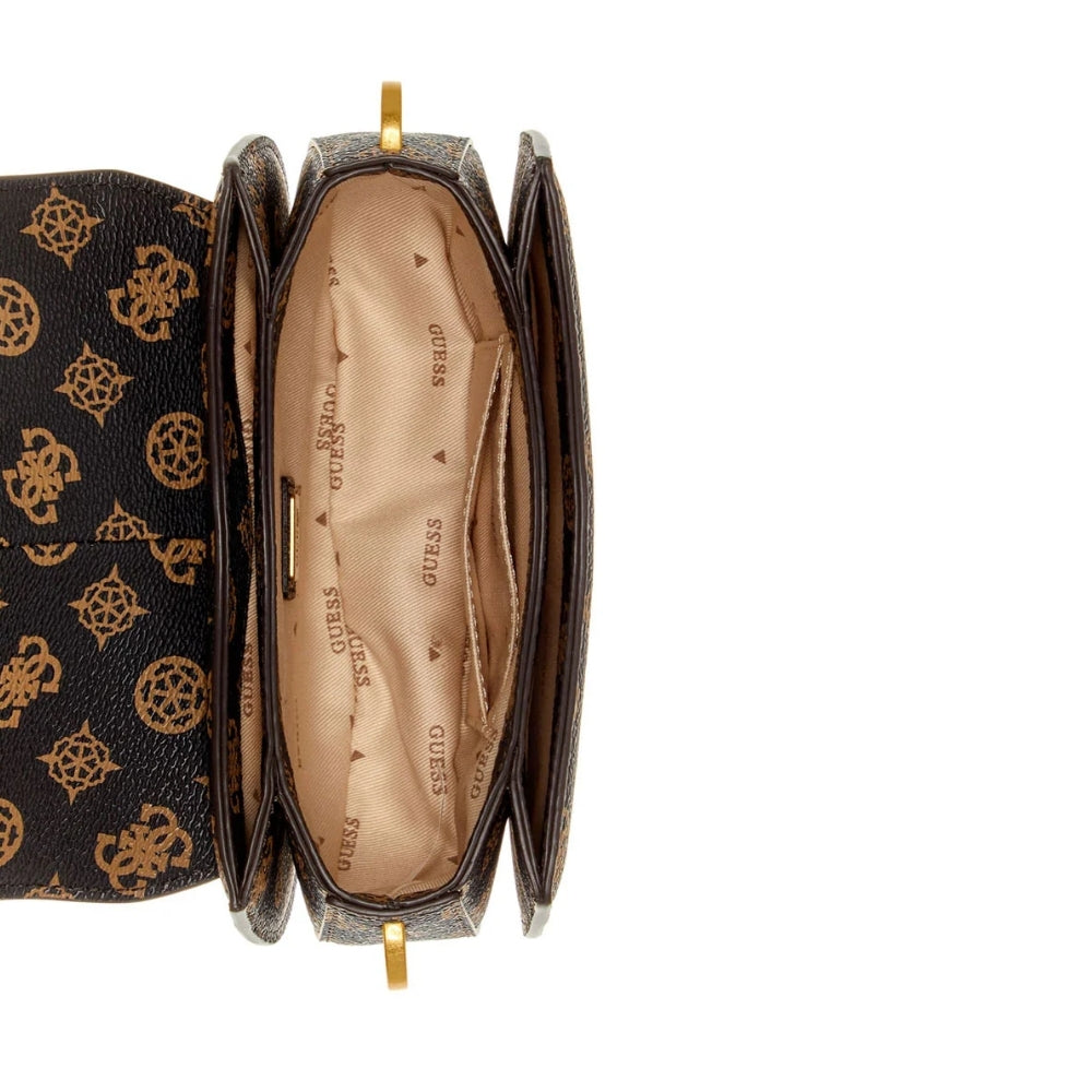 Brown Logo Kuba Mini Crossbody Bag GUESS - Main Image