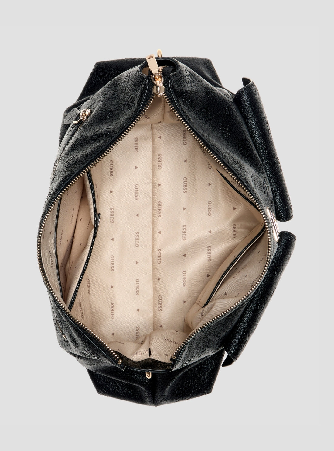 GUESS Womens Black Logo Blake Hobo Bag PD222202 Inside View