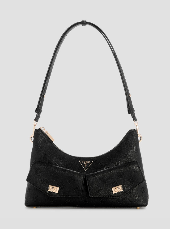GUESS Womens Black Logo Blake Convertible Shoulder Bag PD222218 Front View