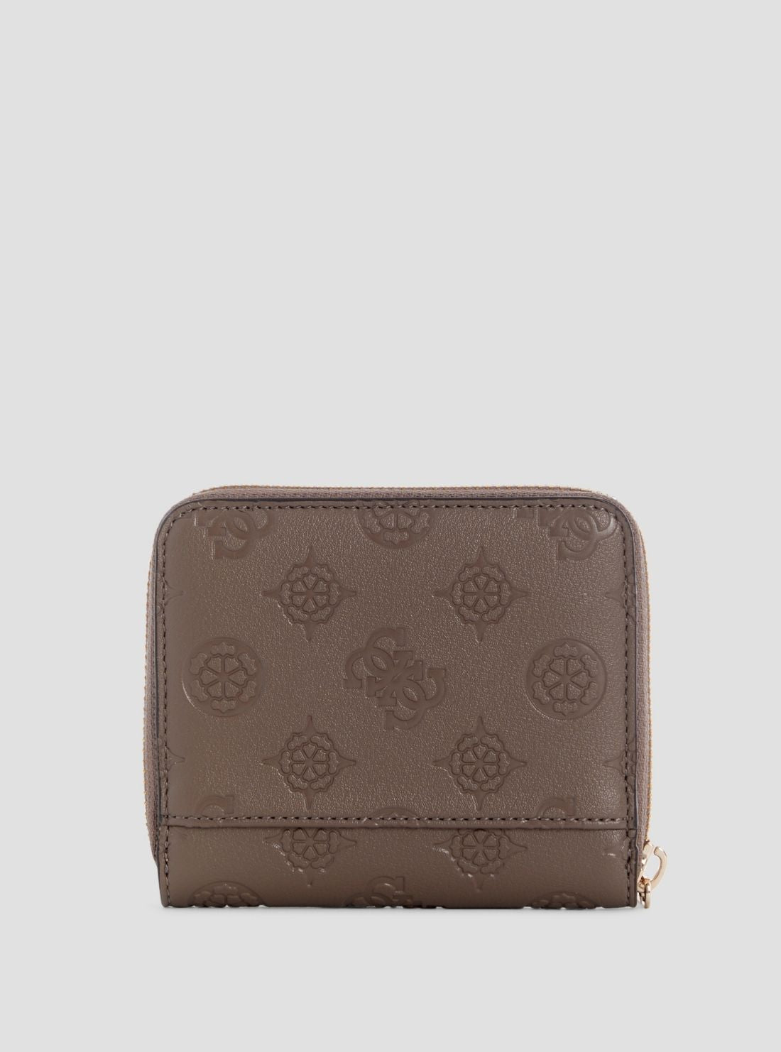 GUESS Womens Taupe Logo Carmella Small Zip Around Wallet PD2225137 Back View