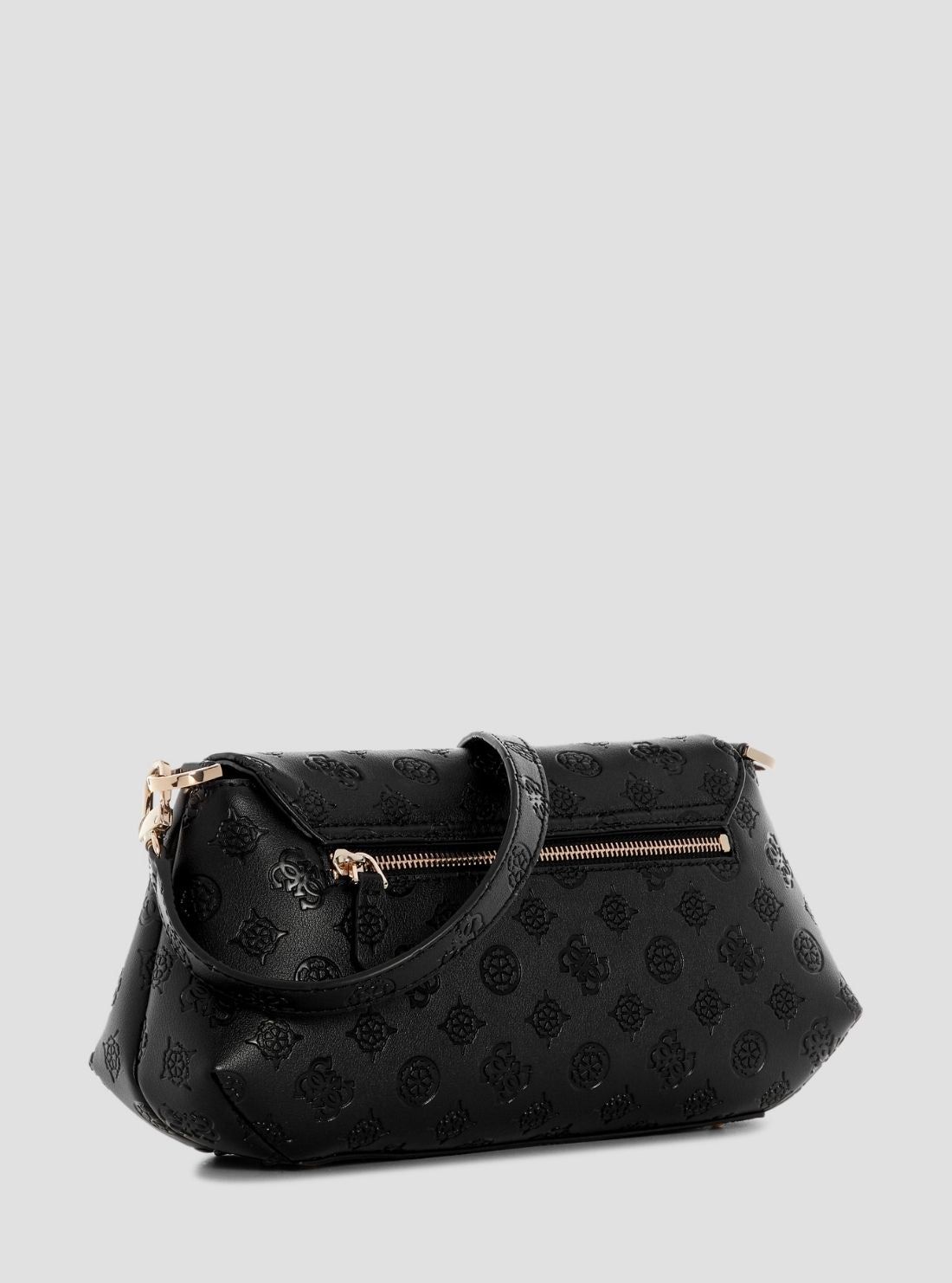 GUESS Womens Black Logo Carmella Crossbody Flap Bag PD222520 Back View