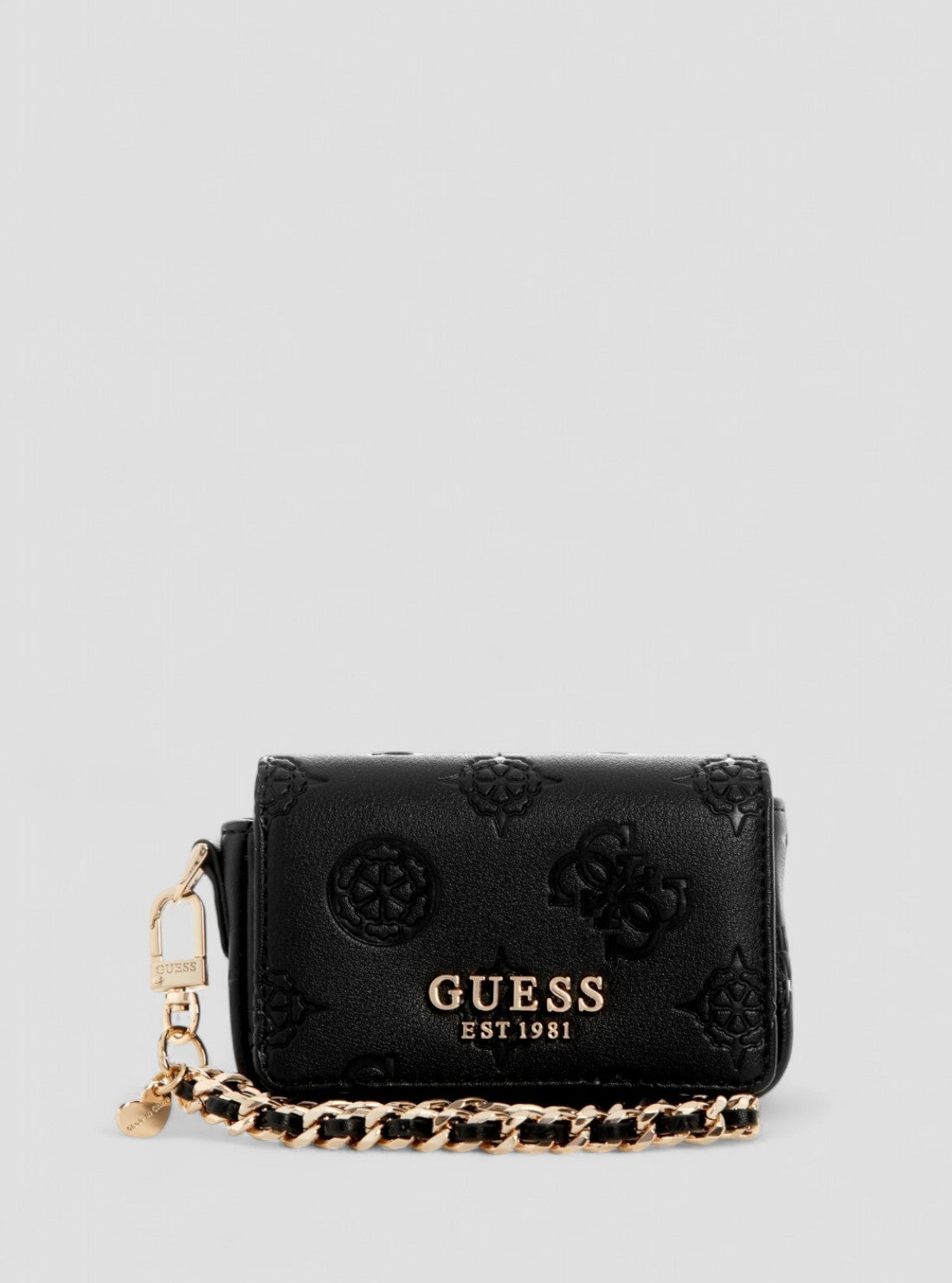 GUESS Womens Black Logo Laurel Micro Mini Wallet PD7459186 Front View