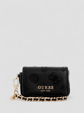 GUESS Womens Black Logo Laurel Micro Mini Wallet PD7459186 Front View