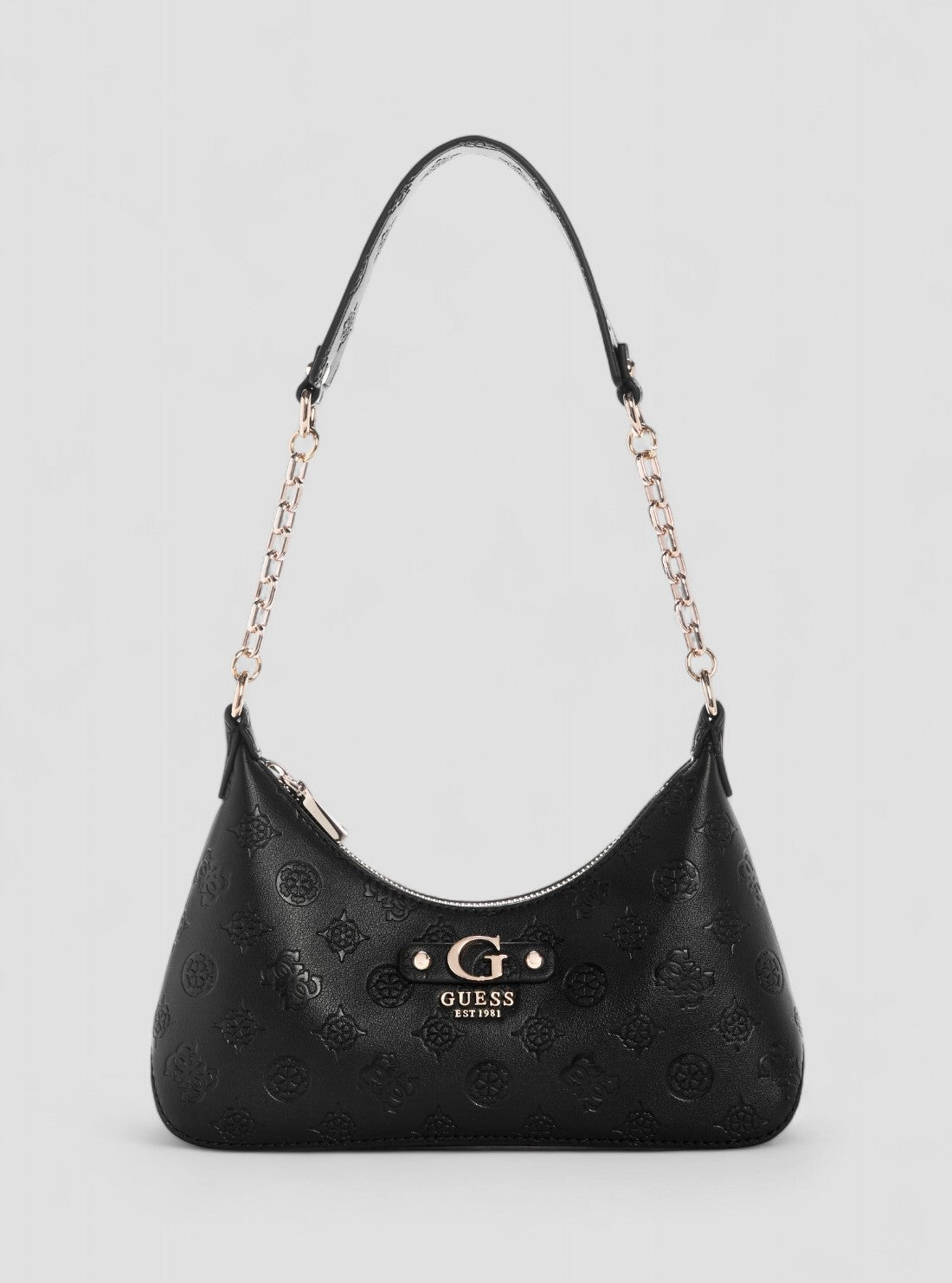 GUESS Womens Black Logo Dita Shoulder Bag PD760218 Front View