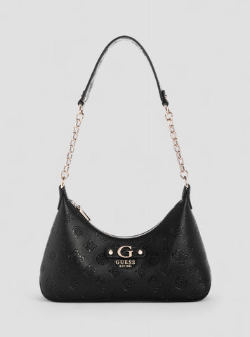 GUESS Womens Black Logo Dita Shoulder Bag PD760218 Front View