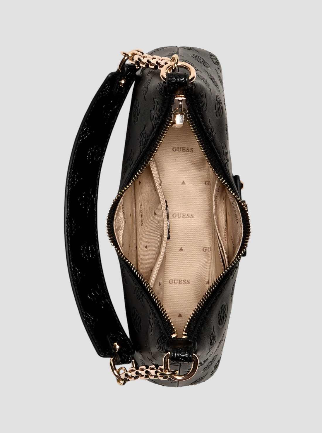 GUESS Womens Black Logo Dita Shoulder Bag PD760218 Inside View