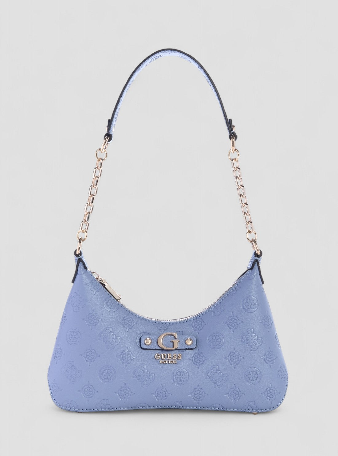 GUESS Womens Blue Logo Dita Shoulder Bag PD760218 Front View