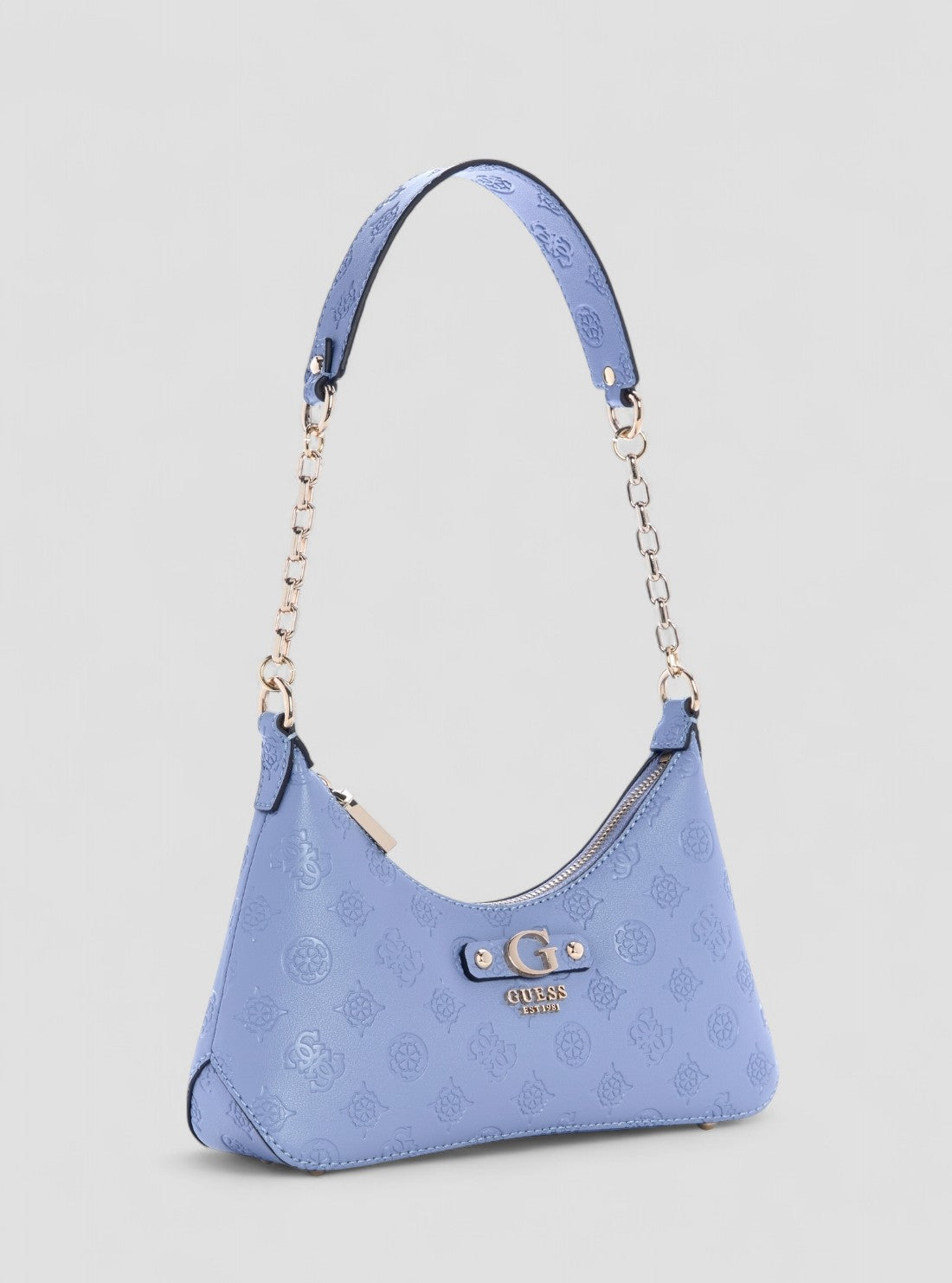 GUESS Womens Blue Logo Dita Shoulder Bag PD760218 Front Side View