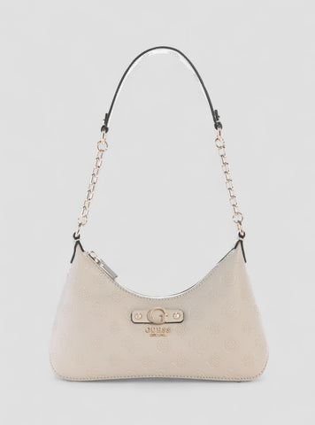 GUESS Womens Beige Logo Dita Shoulder Bag PD760218 Front View