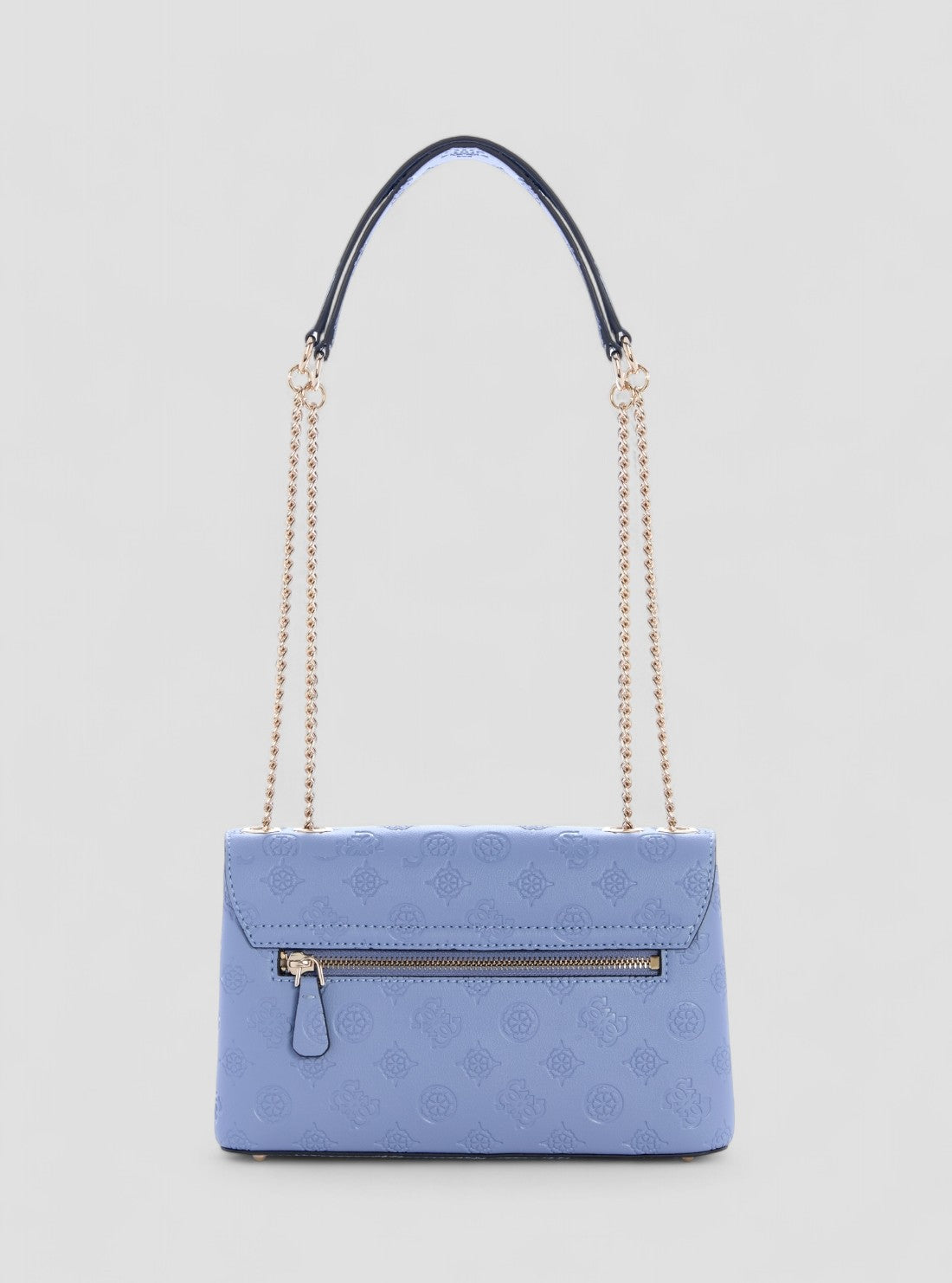 GUESS Womens Blue Logo Dita Convertible Crossbody Flap Bag PD760221 Back View