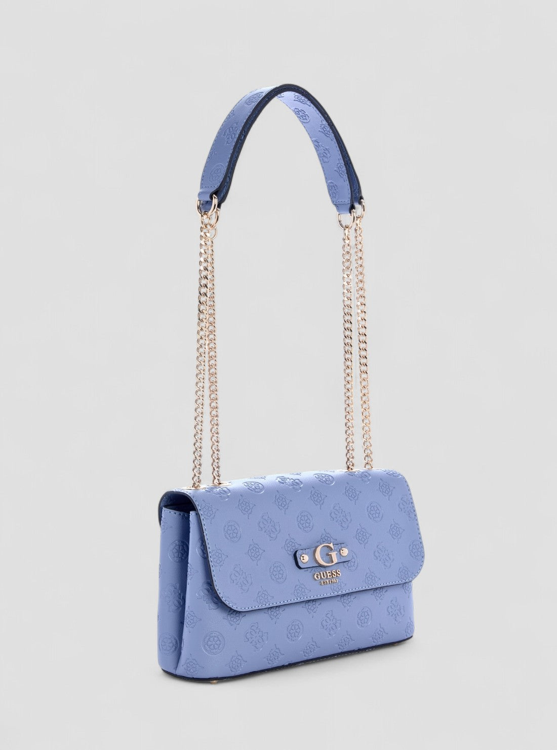 GUESS Womens Blue Logo Dita Convertible Crossbody Flap Bag PD760221 Inside View