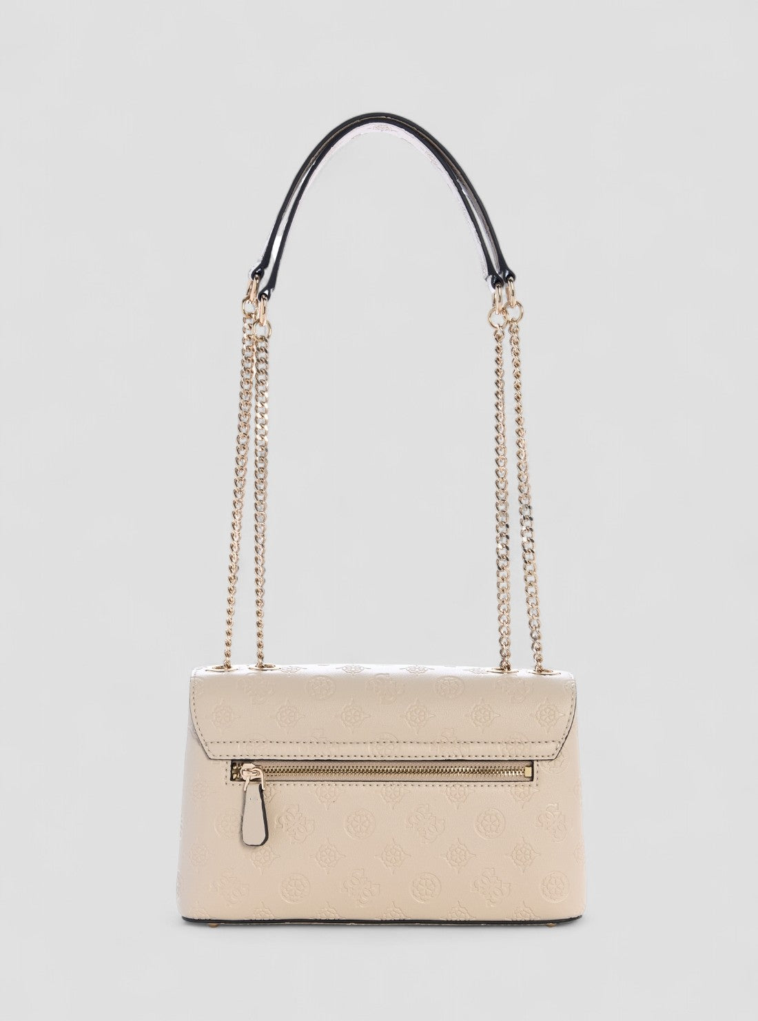 GUESS Womens Beige Logo Dita Convertible Crossbody Flap Bag PD760221 Back View