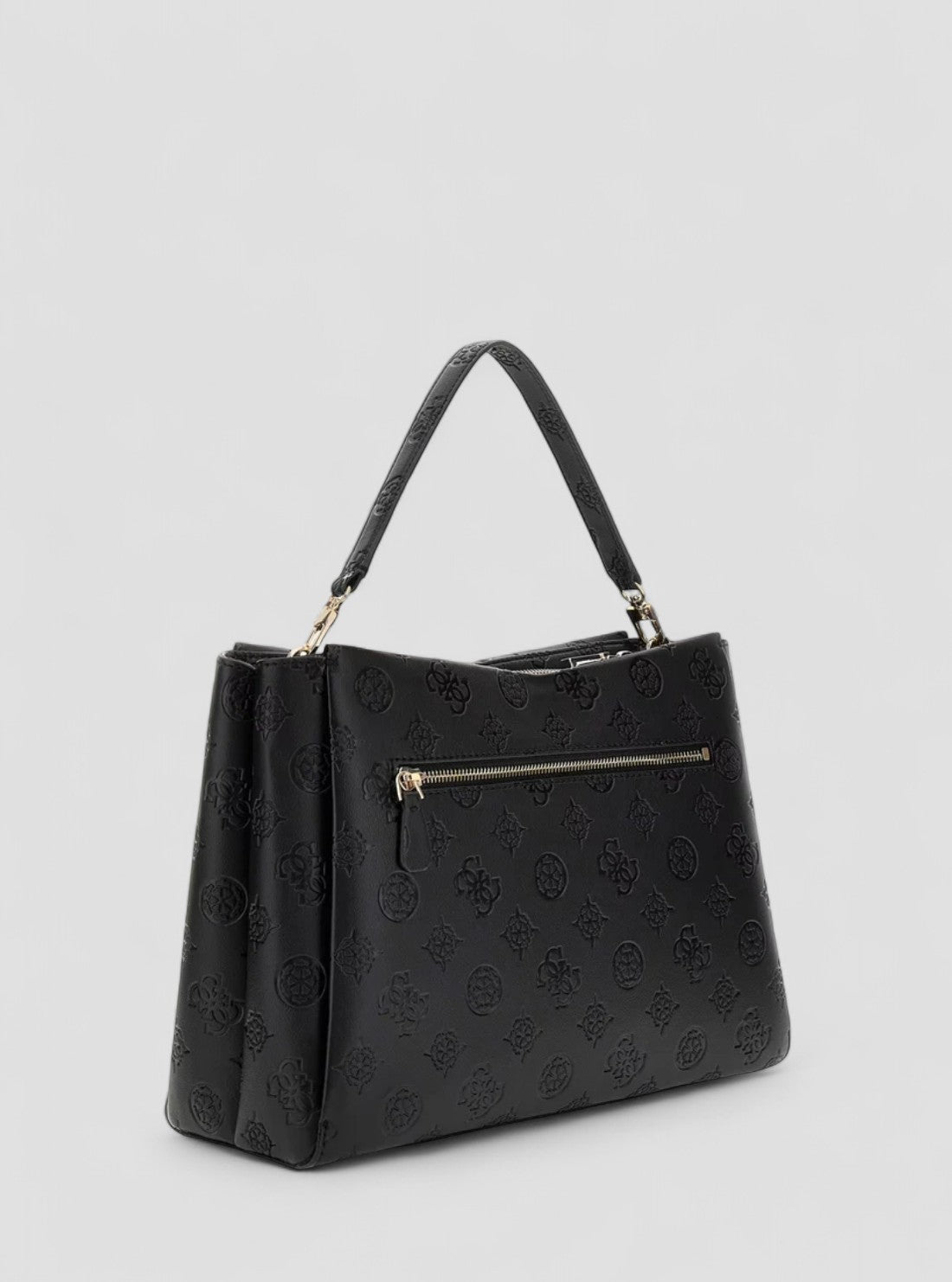 GUESS Womens Black Tisha Large Girlfriend Satchel Bag PD776407 Back VIew