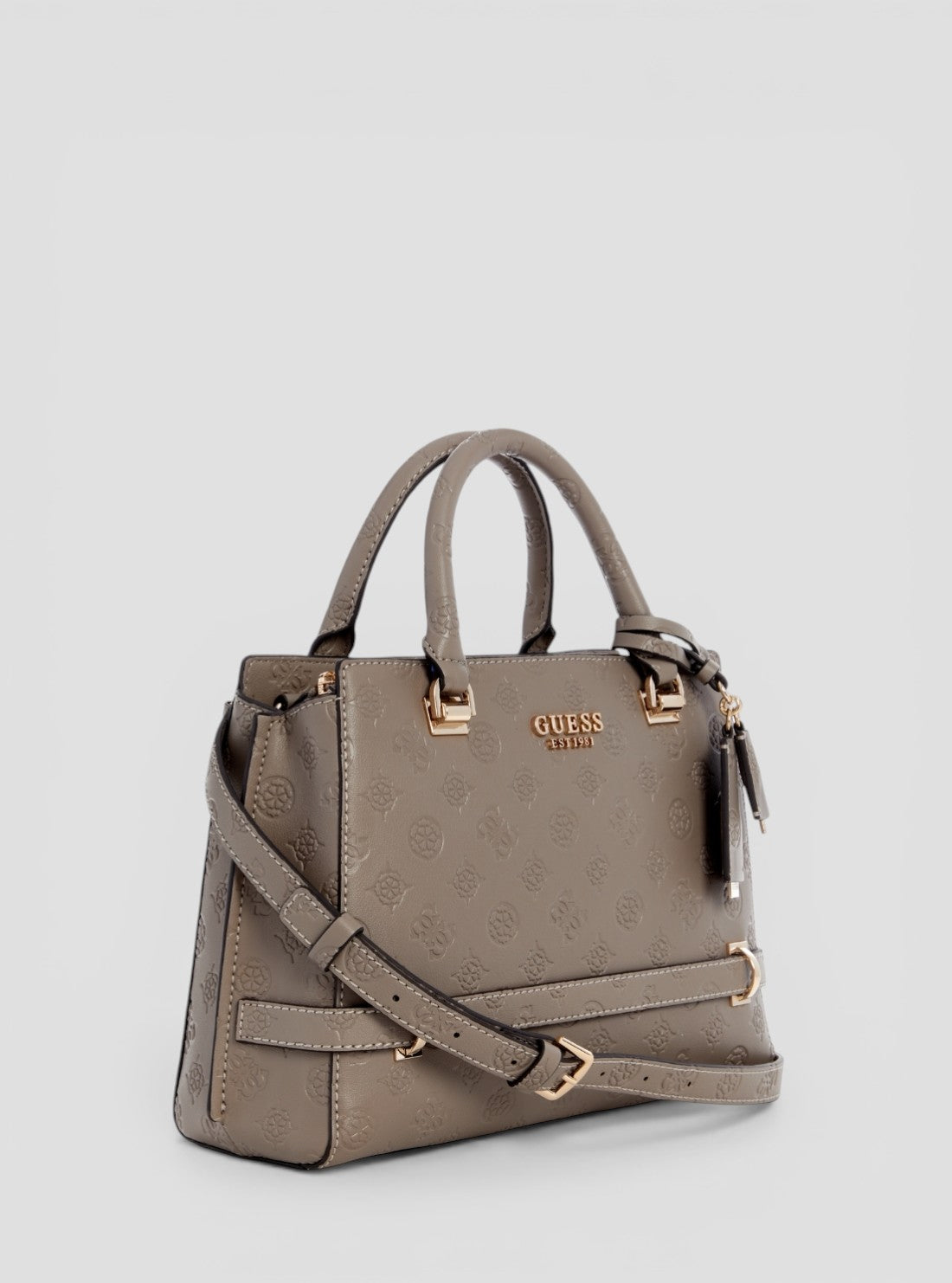 Dark Taupe Logo Zarela Luxury Satchel Bag