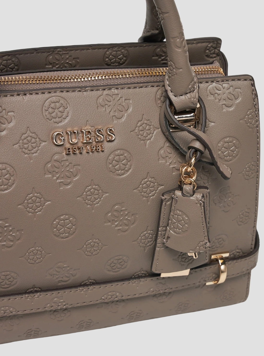 Dark Taupe Logo Zarela Luxury Satchel Bag