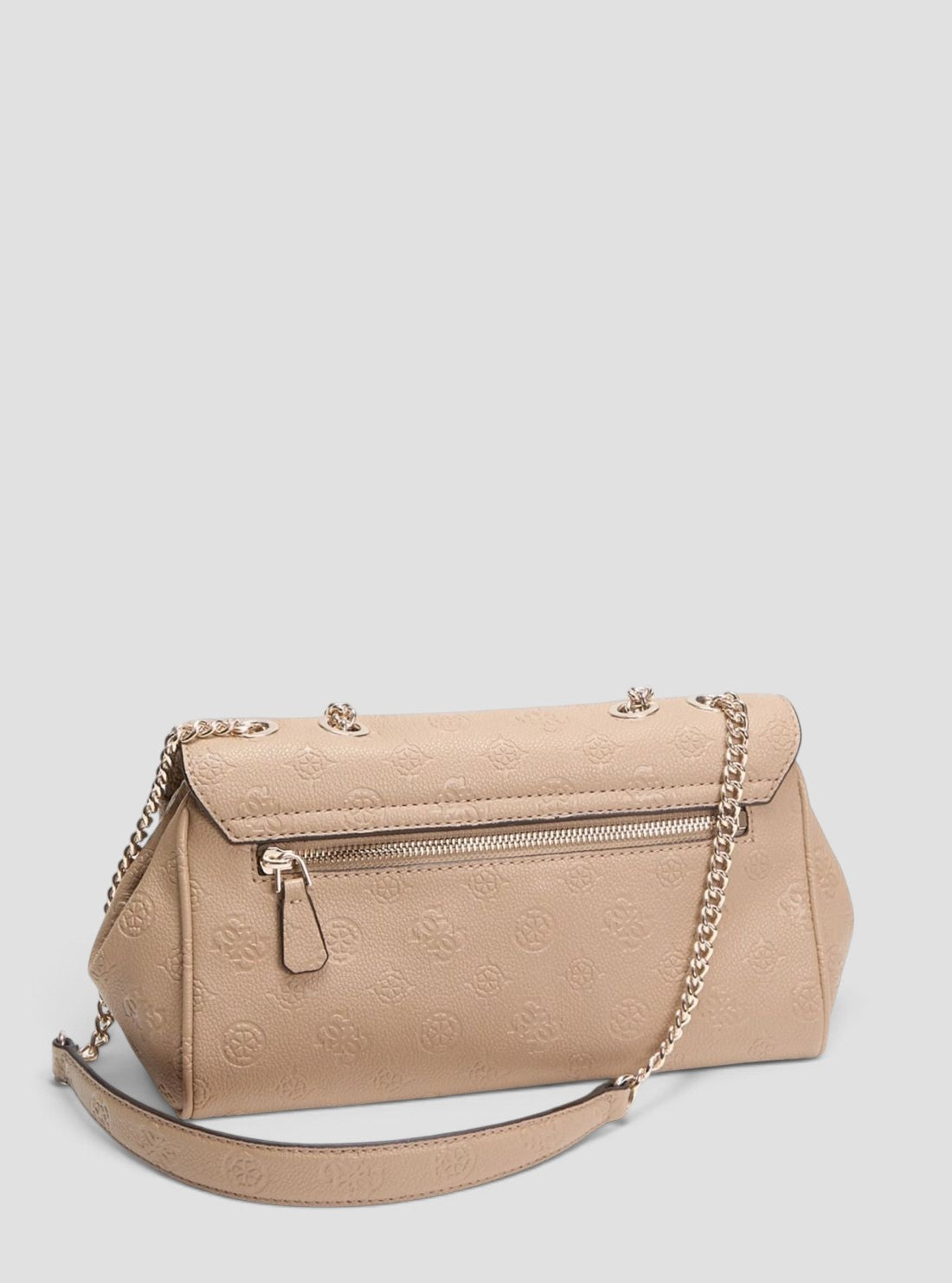 GUESS Womens Beige Logo Ella Convertible Crossbody Flap Bag PD974621 Back View