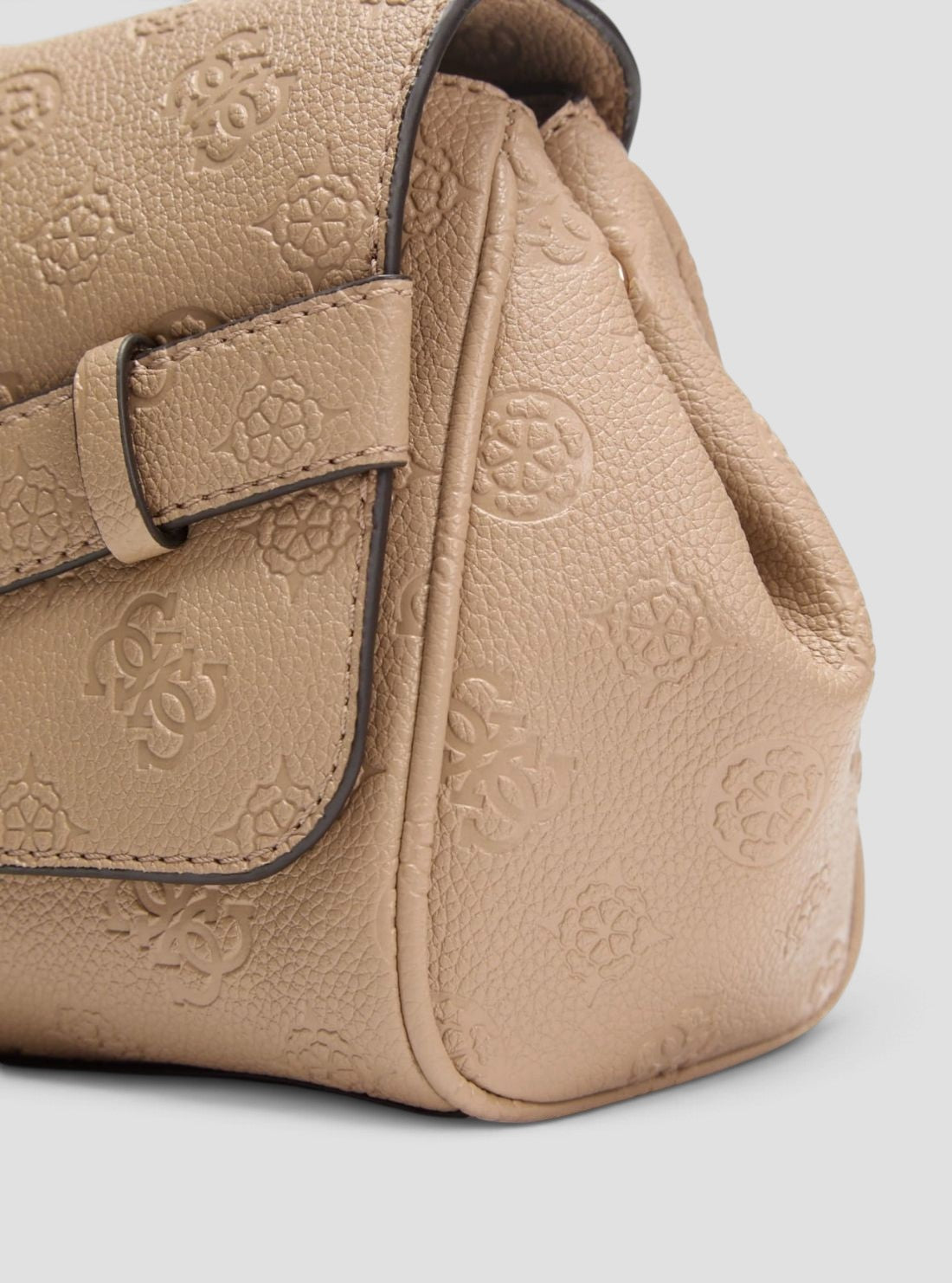 GUESS Womens Beige Logo Ella Convertible Crossbody Flap Bag PD974621 Detail View2
