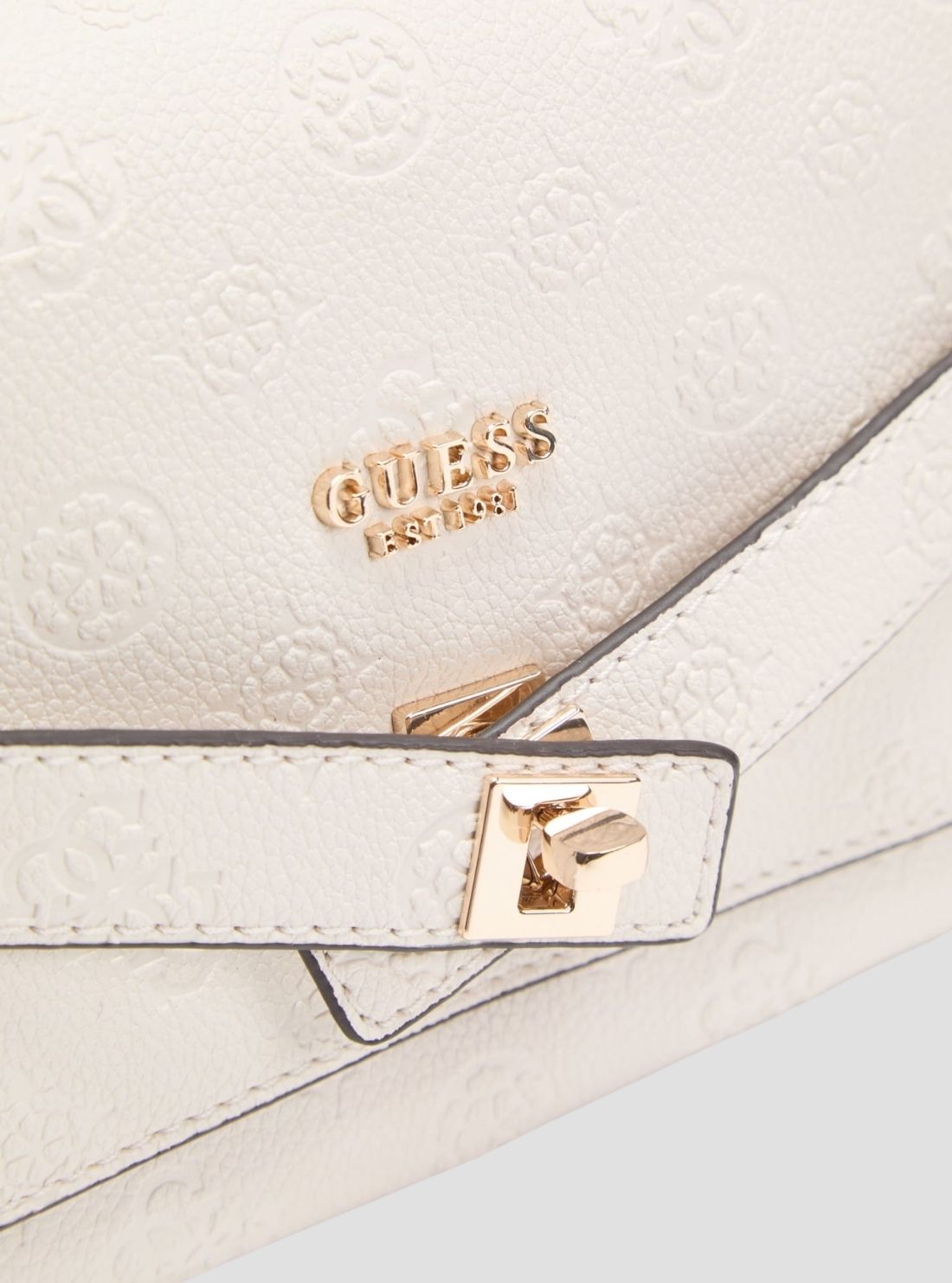 GUESS Womens Stone Logo Ella Crossbody Flap Bag PD974621 Detail View
