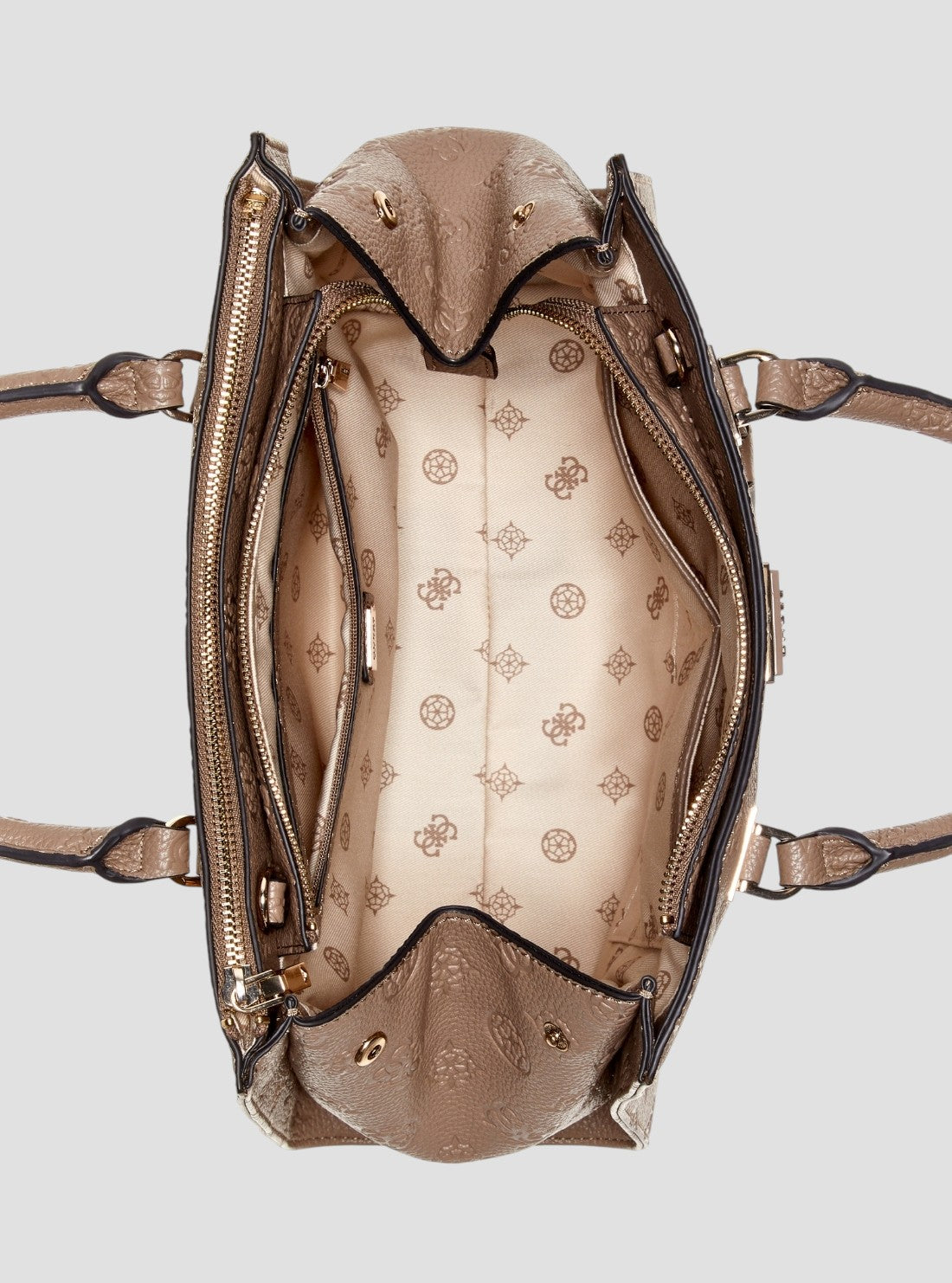 Brown Logo Cresidia II Society Satchel Bag PD988807 Inside View