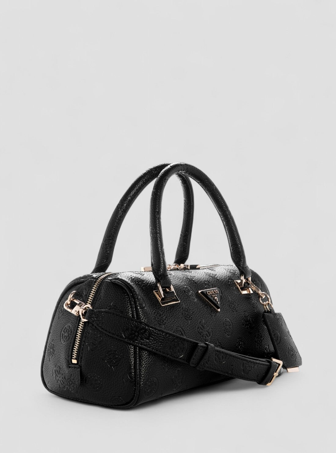 GUESS Womens Black Logo Cresidia II Box Satchel Bag PD988808 Front Side View